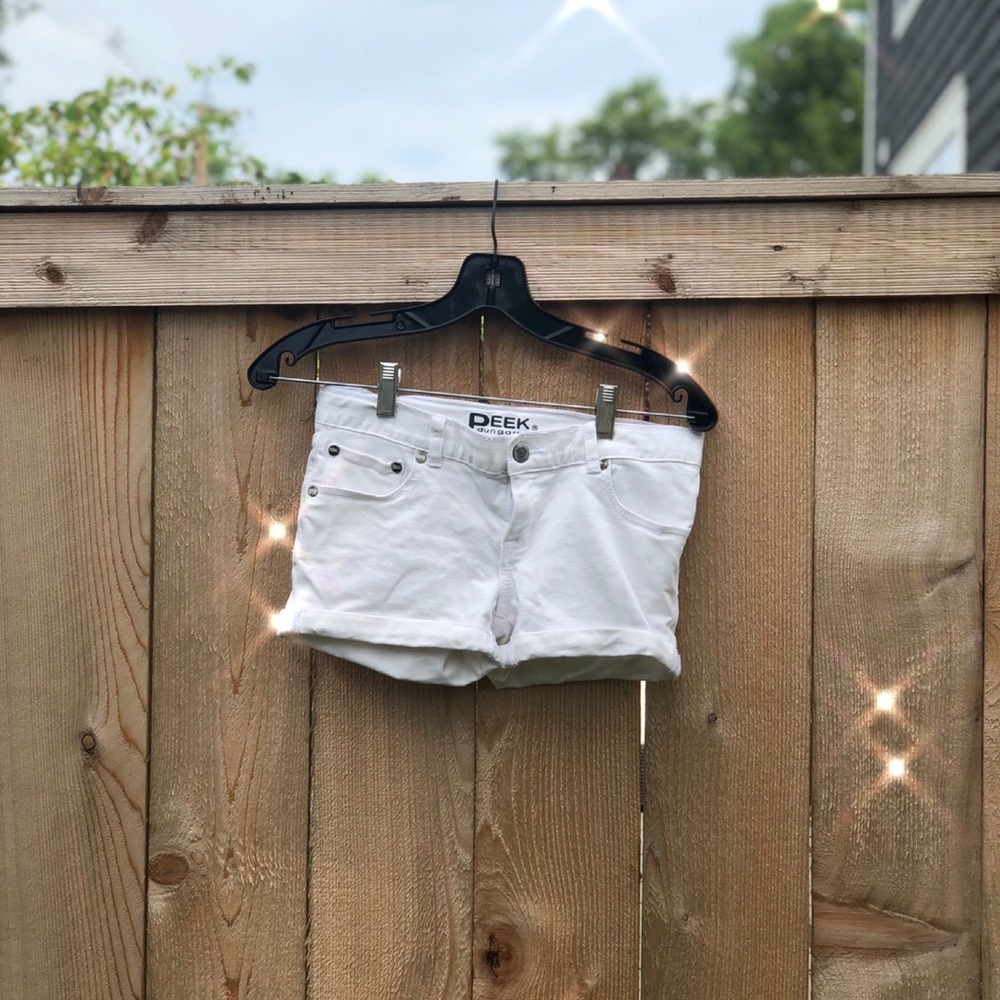 White denim shorts